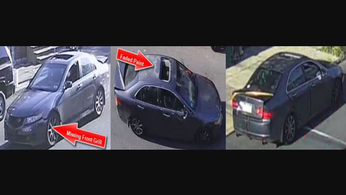 Police released surveillance photos of the suspects' car in Wednesday's mass shooting that left 7 people - including two teen girls - injured in North Philly