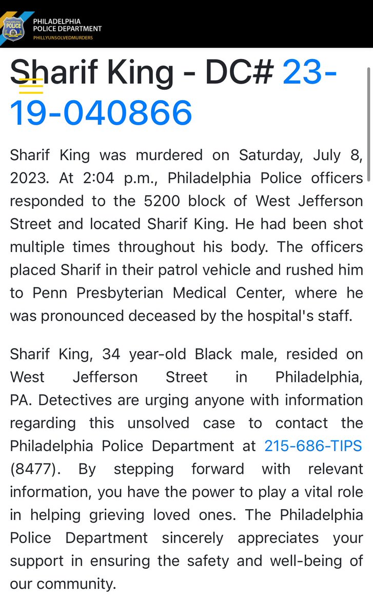 PhillyPolice sources tell Hall was  for shooting and  killing Sharif King,34,in 5200 block of West Jefferson Avenue, July 8th, 2023.  Hall, sources say, was in the courtroom to support Eric Haynes,as he was sentenced to 12-44yrs for shooting officer Giovanni Maysonet