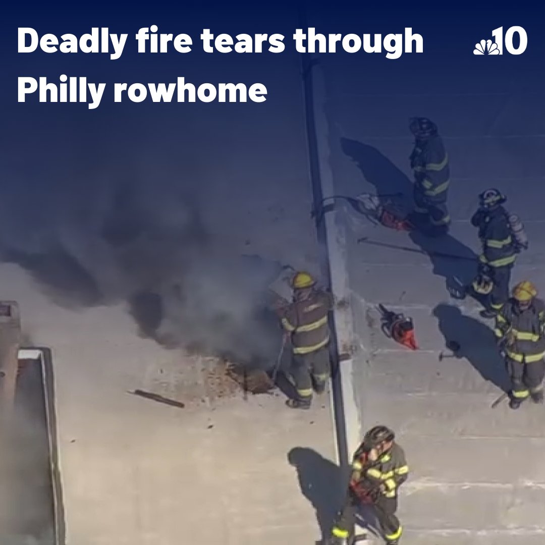 A woman in her 80s has died in a rowhome fire that brought dozens of firefighters to Philadelphia's Kensington neighborhood Wednesday morning