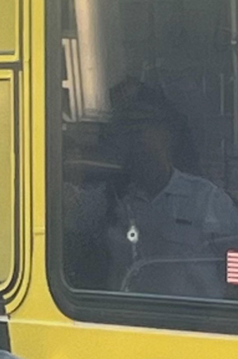 Bullet holes in @SEPTA bus windows for second time in 5 days.   This  is scene in West Philly, @PhillyPolice on scene at 57th & Larchwood Ave. where three women ridding on the bus were shot. 