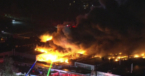 Firefighters battle massive blaze at Pennsylvania business