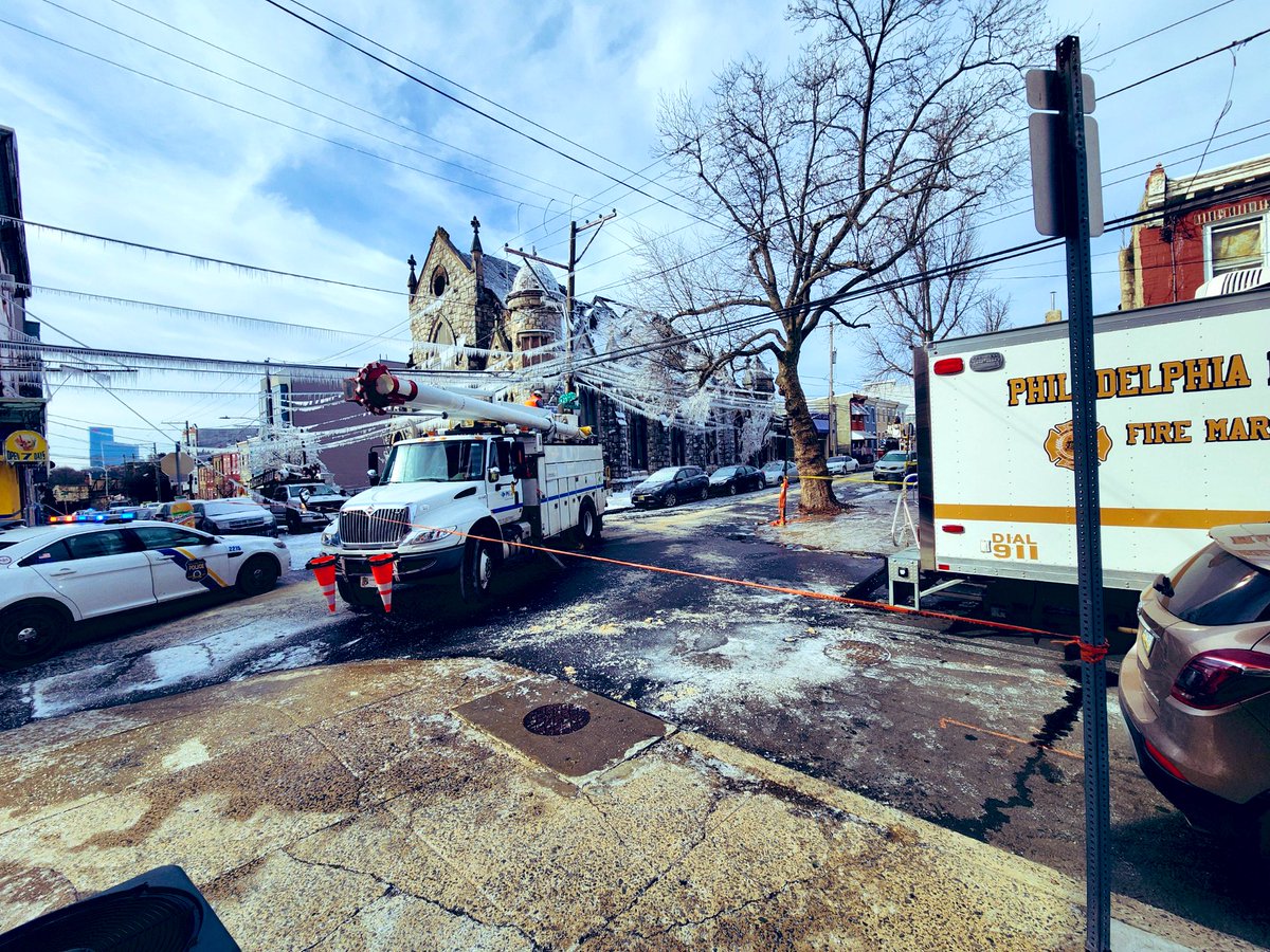 OEM emergency response staff returned to the scene of Monday’s church fire at 2500 W Thompson St in Brewerytown. Last night, staff worked on unmet needs of residents and first-responders. Today, they’re coordinating power restoration and clean-up. Roads remain closed in the area