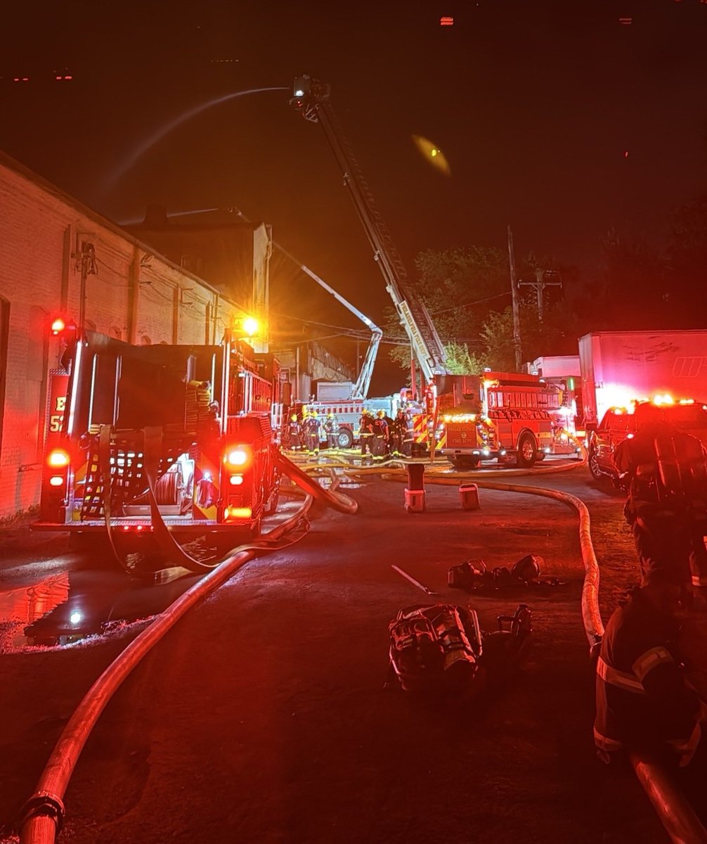 5-alarm fire at a warehouse in the 6800 block of State Rd. in Tacony.
