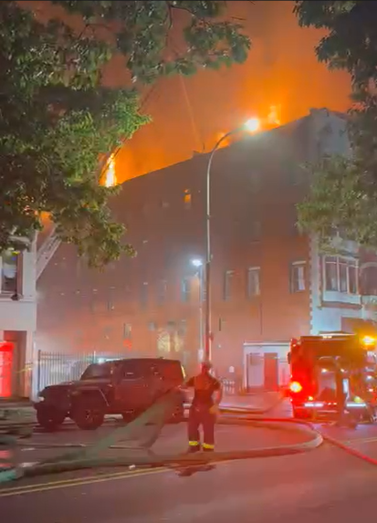 A multiple alarm fire breaks out in a Berks County neighborhood on the 100 block of N. 5th Street in Reading.