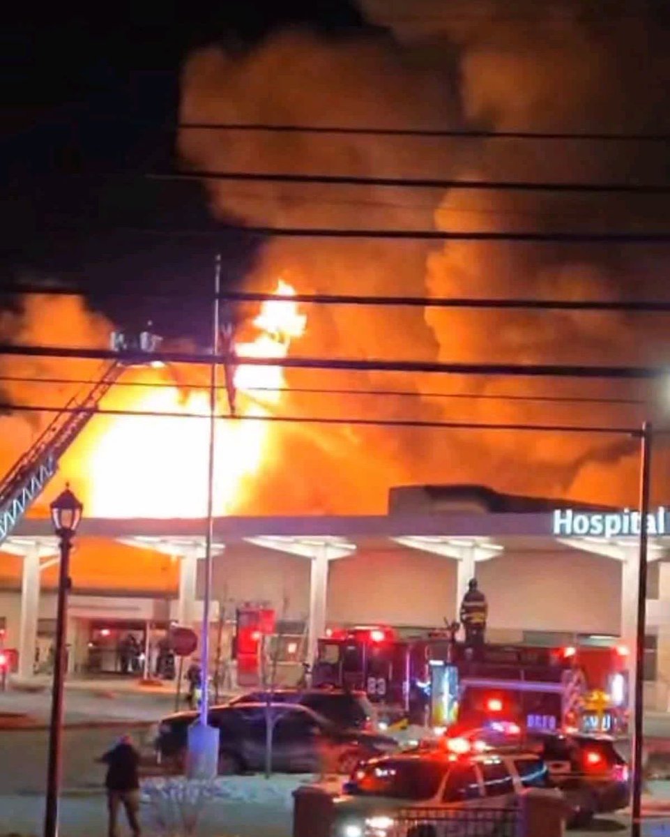 Massive fire at Lehigh Valley Hospital in Dickson City, Pennsylvania. 