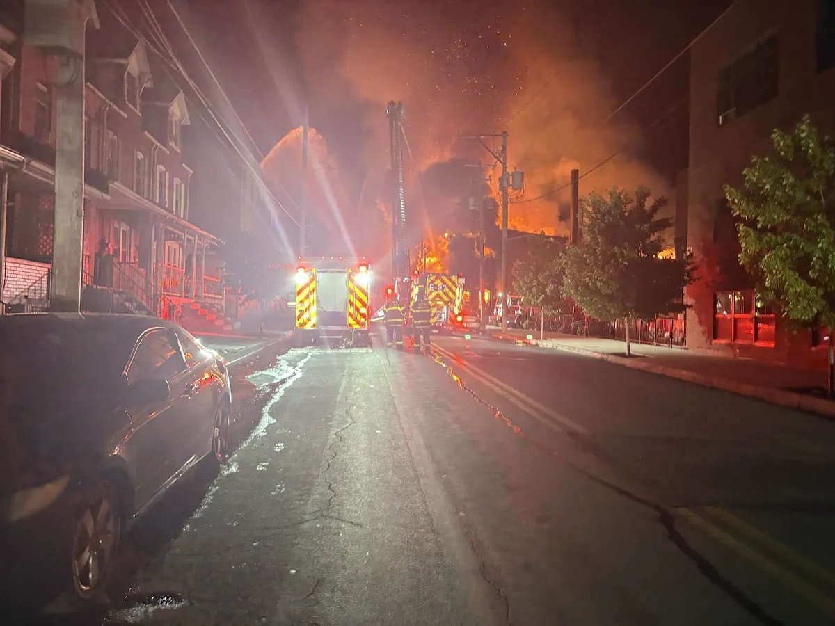 6th alarm now requested for houses on Railroad street starting to catch fire due to the embers 