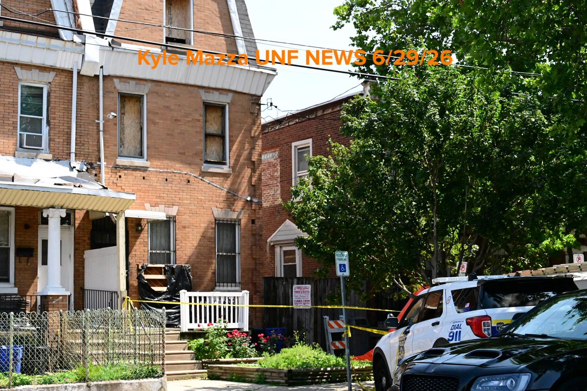 Philadelphia Police maintain a crime scene cordon at a home after the FBI conducts a two-day operation on the 400 block of West Chew Avenue in the Olney neighborhood in Philadelphia, Pennsylvania, 