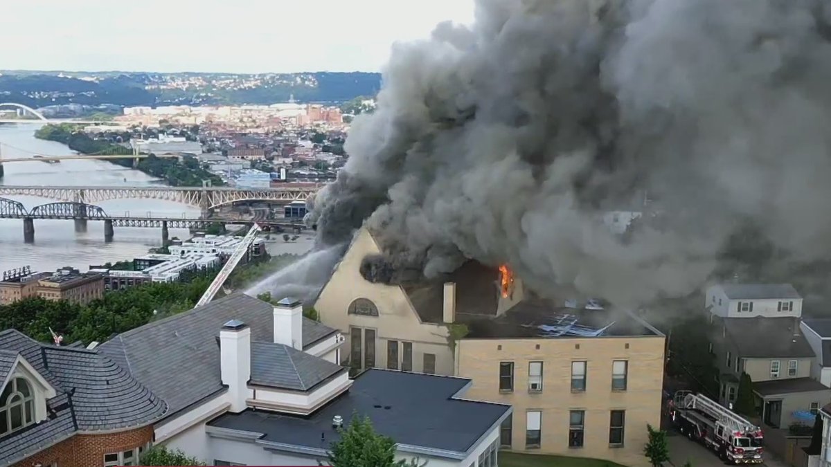 Firefighters battled a 3-alarm fire at a vacant church on Mount Washington