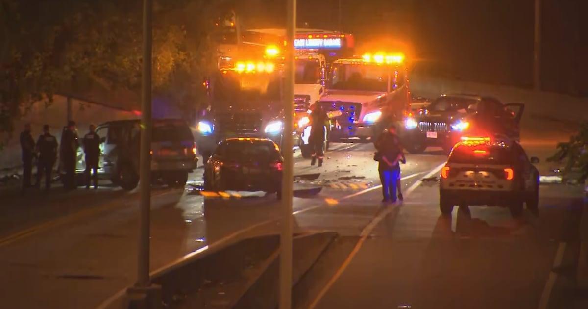 1 hurt when 3 vehicles crash in Pittsburgh's West End